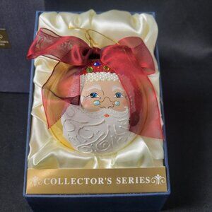 Collector’s Series Large Santa Glass Ornament Hand Made Poland - 2004 Christmas